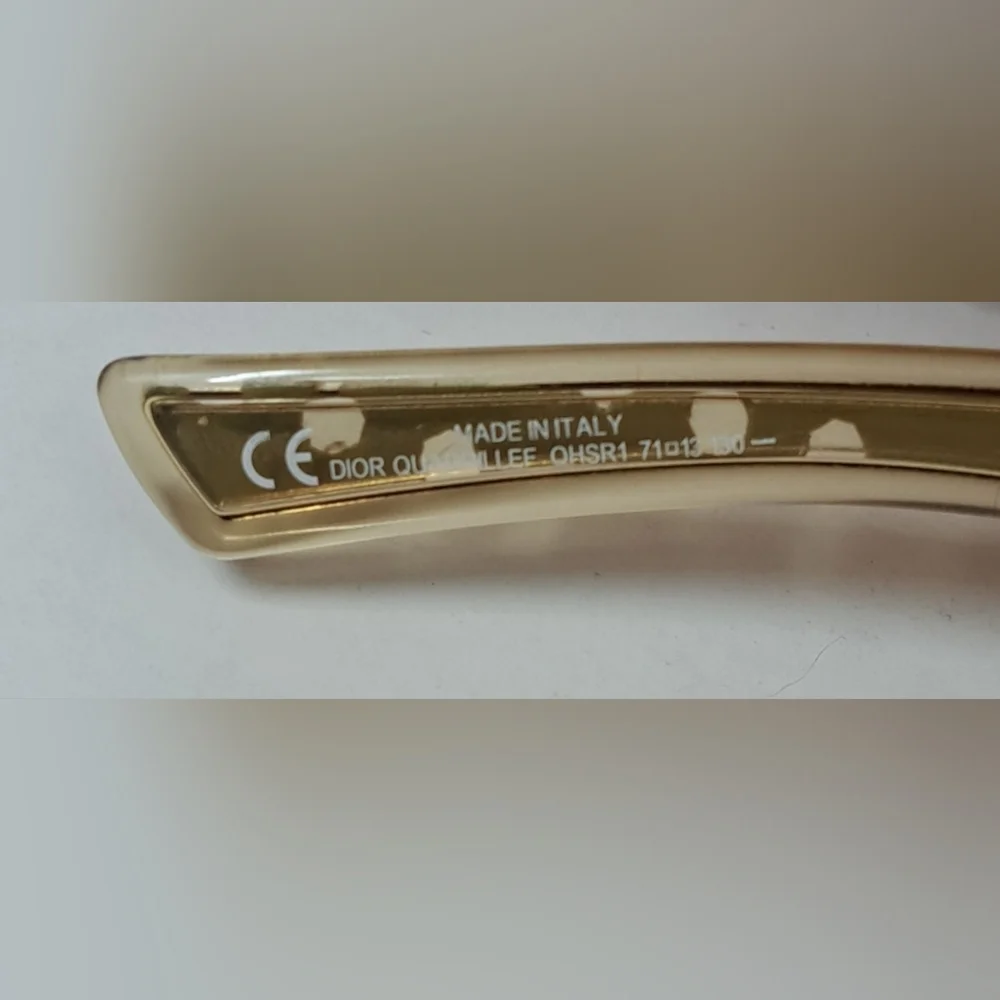 Dior Women's Sunglasses Quadrillee Brown Gold Vintage Y2K OHSR1 71-13-130 - Picture 5 of 16